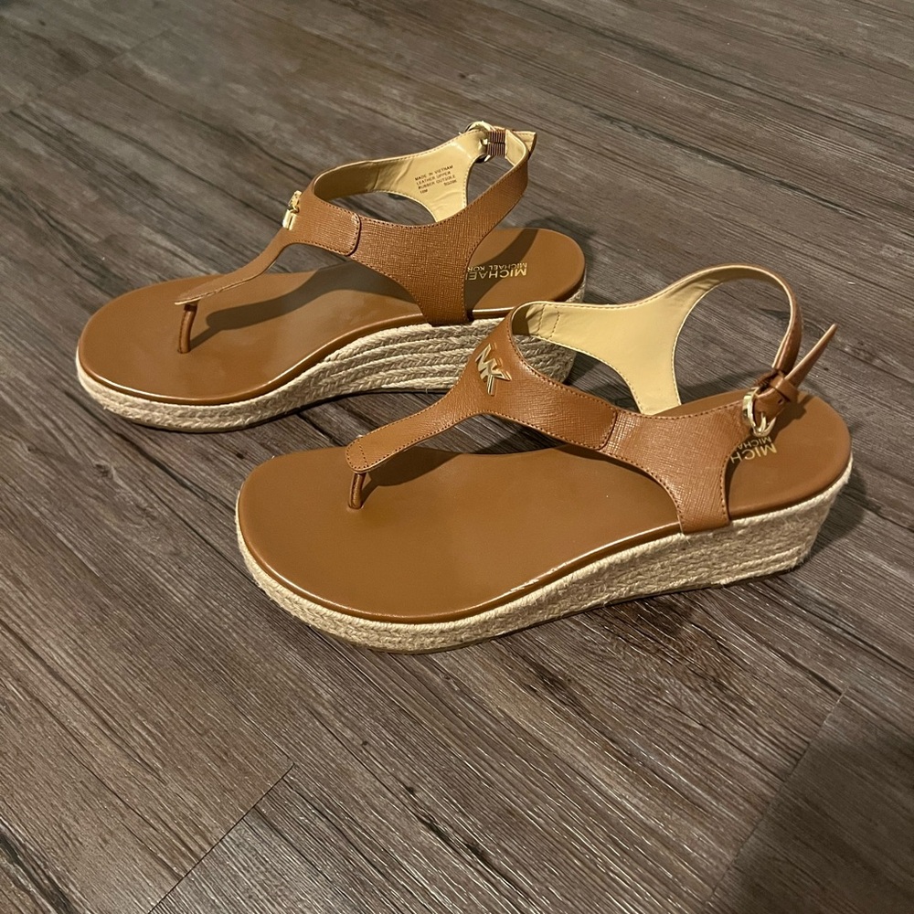 Michael Kors Women's Tan Wedge Sandals